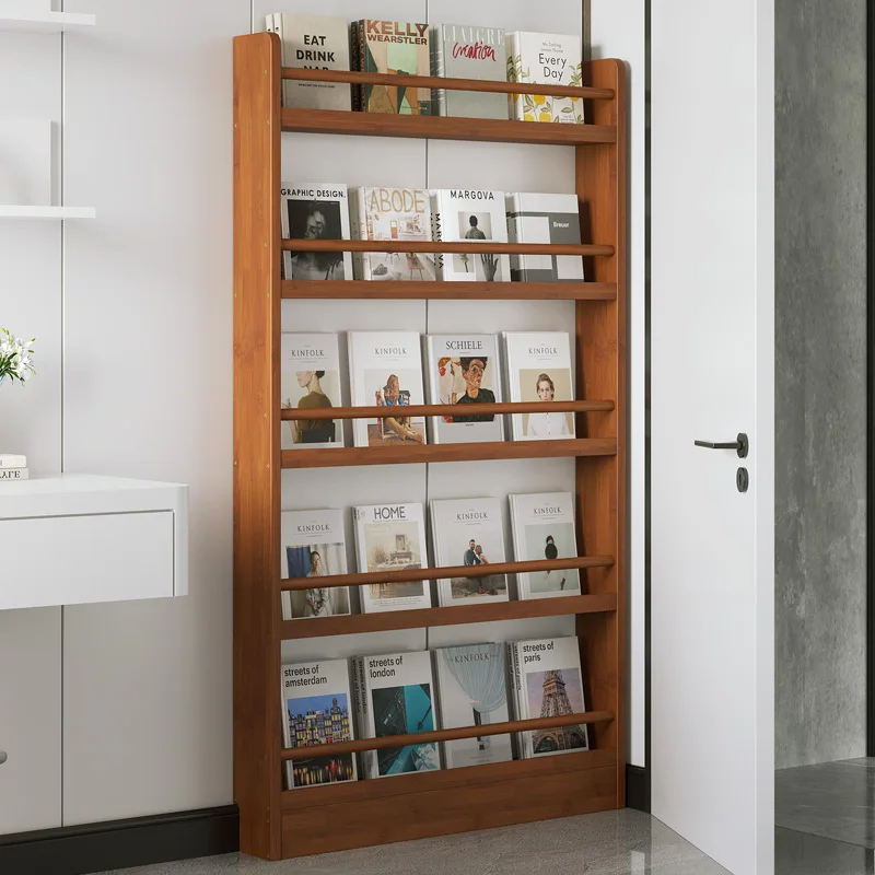 Ultra-Thin Wall-Mounted Bookshelf Door Storage Rack Magazine Holder Multi-Layer Narrow Space Organizer for Kids Books-FYMR