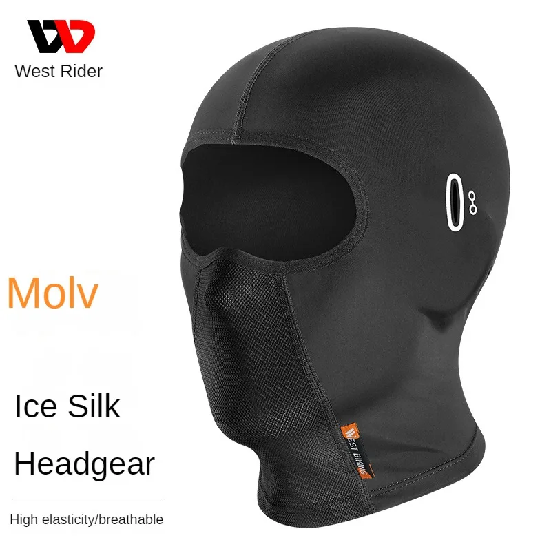 

WEST BIKING Summer Ice Silk Hood with Glasses Holes Motorcycle Hood Bicycle Mask Riding Equipment