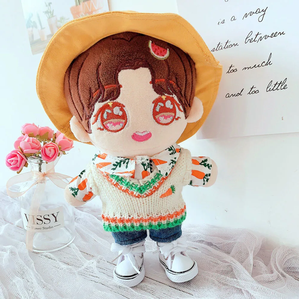 20cm Soft Animal Dolls Clothes Mini Cute Yellow Duck Plush Toy Clothes Cute Plush Dolls Sweater Kids Toy Gifts Doll Supplies