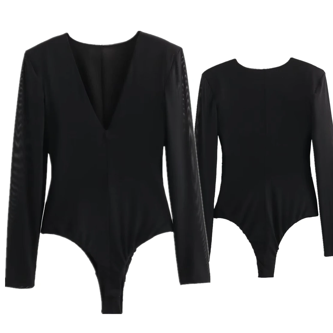 Dave&Di Ins Blogger High Street Sexy Mesh Splicing Womens Fashion Playsuits Girls Bodysuits Girls