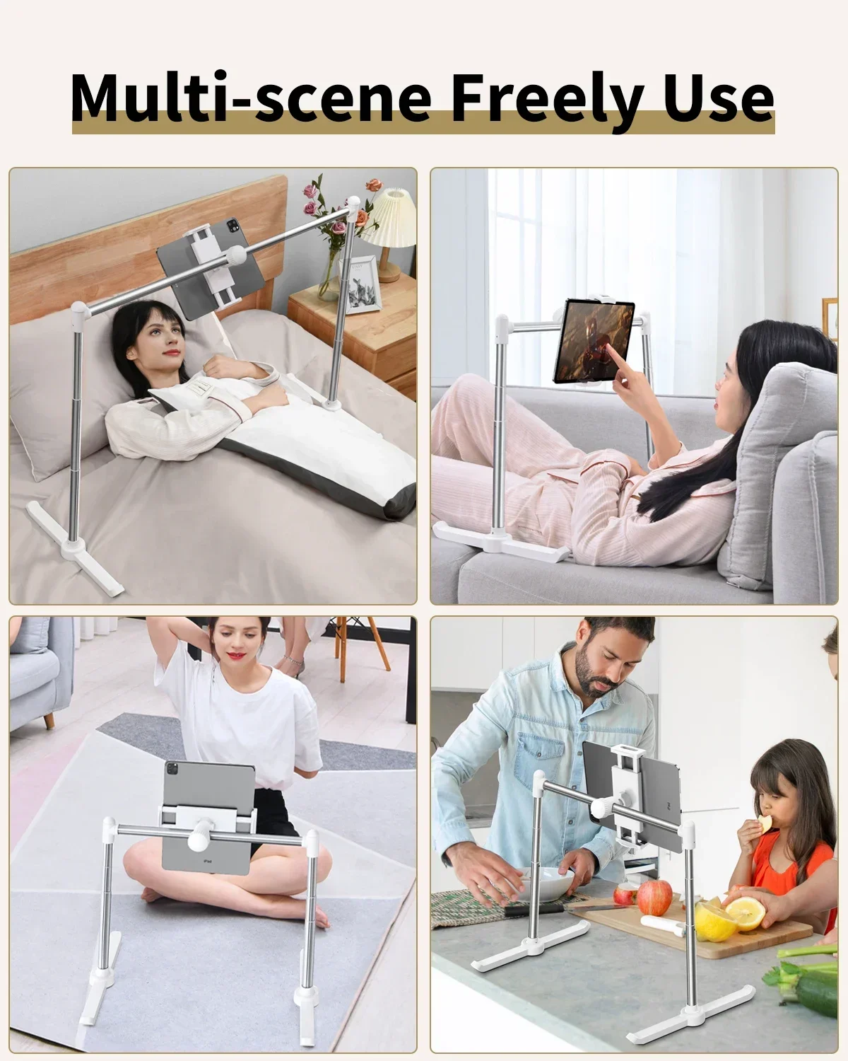 Eary Tablet Stand For Bed Sofa Laying Down Phone Holder With 360 Rotation Height Width Adjustable Multi-Functional Clamp Bracket