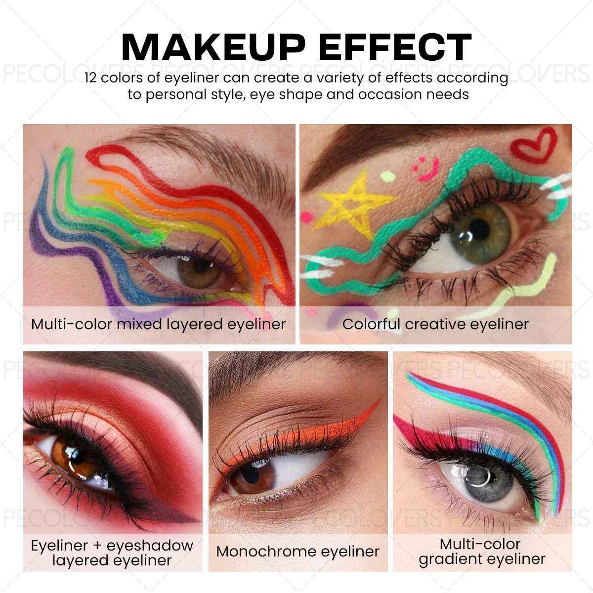 Liquid Colorful Eyeliner Pen High Pigmented Waterproof Smudge Proof_voghion.com