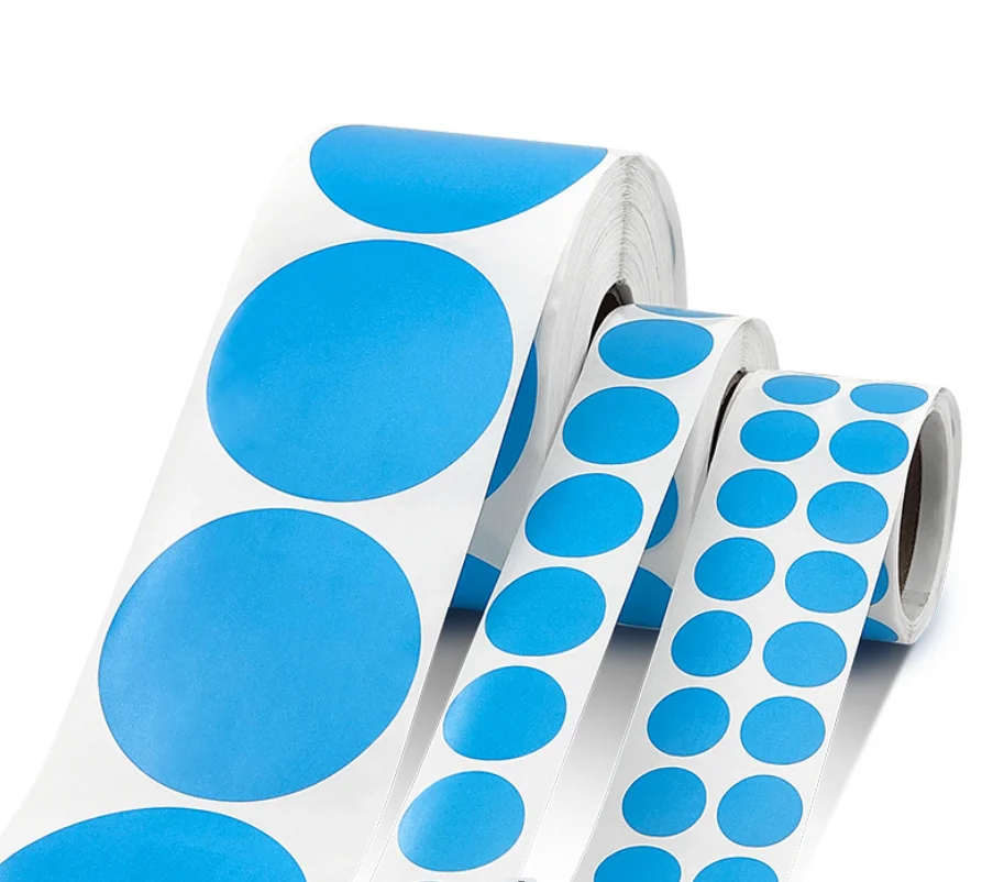 Round Blank Handmade Sticker Roll Dot Stickers Scrapbooking Self-adhesive Color Labels for Marking Classification self adhesive stickers,roll packaging stickers