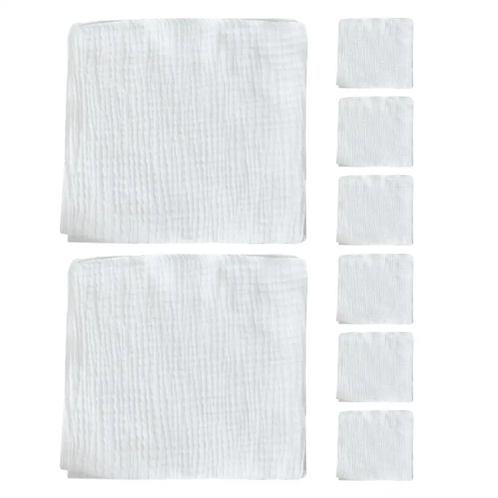 8 Pcs Cotton Diapers Reusable Washable Baby Cloth Nappies 43x45cm White Newborn Muslin Burp Cloth Toddler Pee Training Diaper - 6