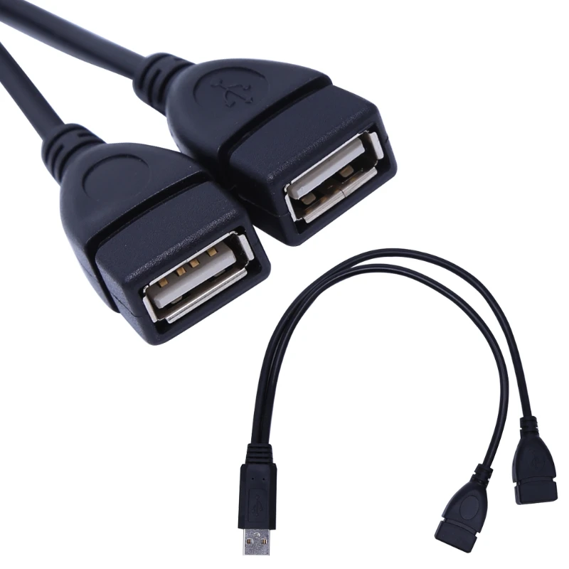 USB 2.0 Type A 1 Male to Dual USB Female for Extra Power Data Extension Cord Ada