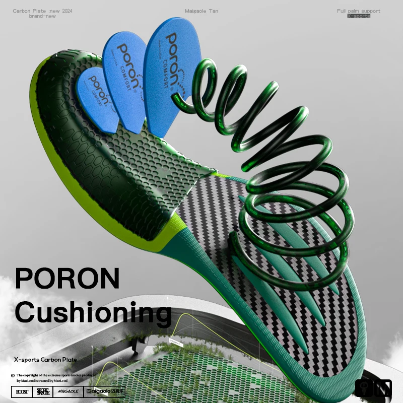 Mcgola Racing Running Insole Marathon Full-Length Real Carbon Plate Speed Rebound Enhancement sport insoles shoe insoles