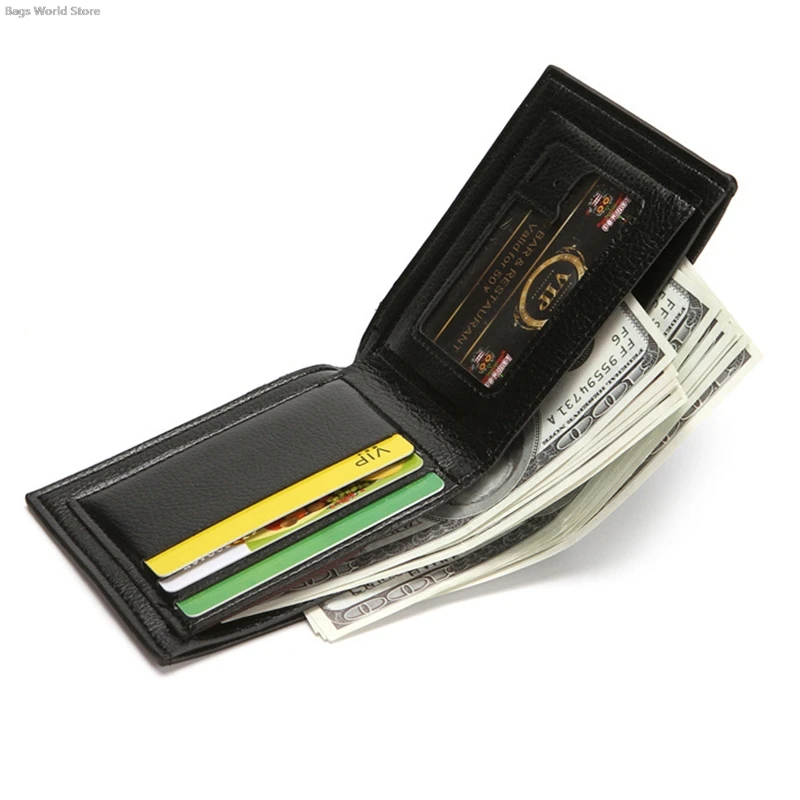PU Leather Business Short Men's Wallet Coin Purse Ticket Holder Multi-functional Wallet Card Holder Imitation Pickup Card