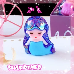 Aesthetic Kawaii Mermaid Pencil Sharpener - Cute and Pretty Stationery for School and Office Supplies (Blue)