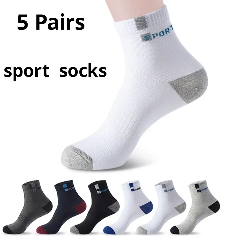 Breathable Socks Business Socks 5 Pairs Polyester Fiber Breathable Deodorant Business Men Tube Socks For Autumn And Spring Summer