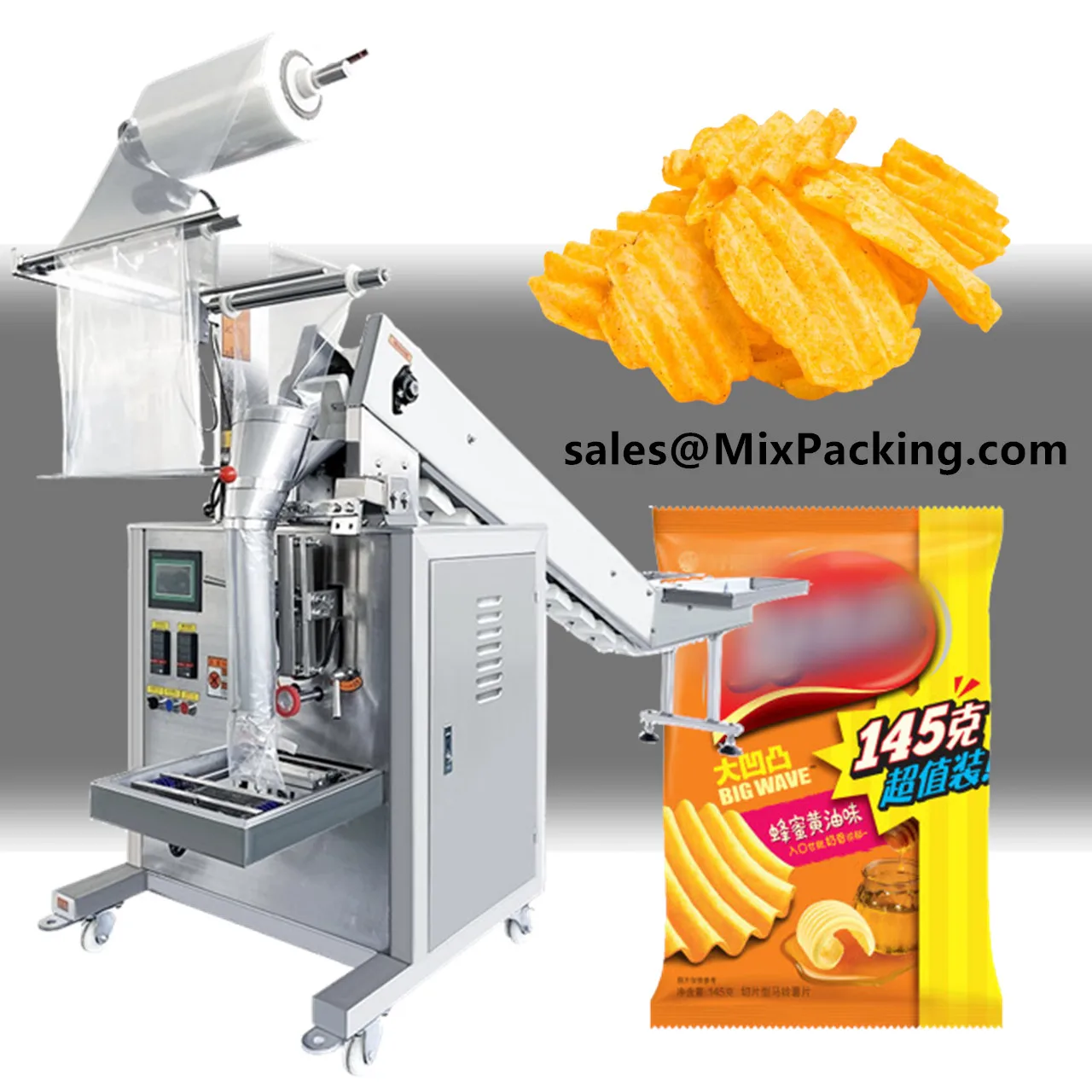 Potato Chips Snacks Dried Fruit Puffed Food Chain Bucket Packaging Machine