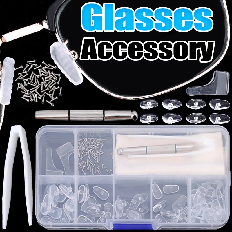 Glasses Nose Pad Parts Set Silicone Transparent Eyeglasses Kit