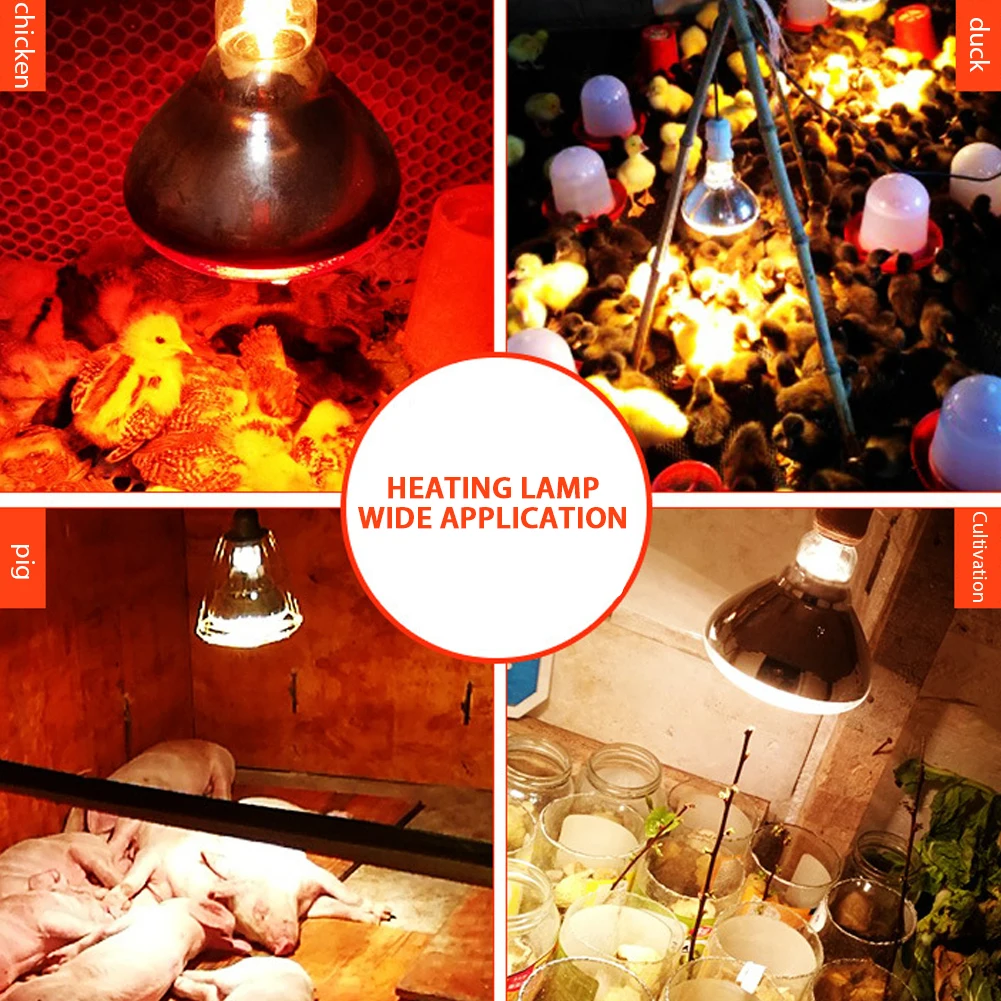 150/200/250w Poultry Heatering Lamp Red And Transparent Plant Heating Lamps For Heating Plants Animals And Reptiles Winter