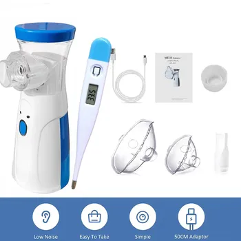 Nebulizador portátil de malha médica, inalador ultrassônico silencioso, dispositivo de vapor, nariz corajoso, cuidados de saúde para crianças e adultos ou apenas temperatura 1