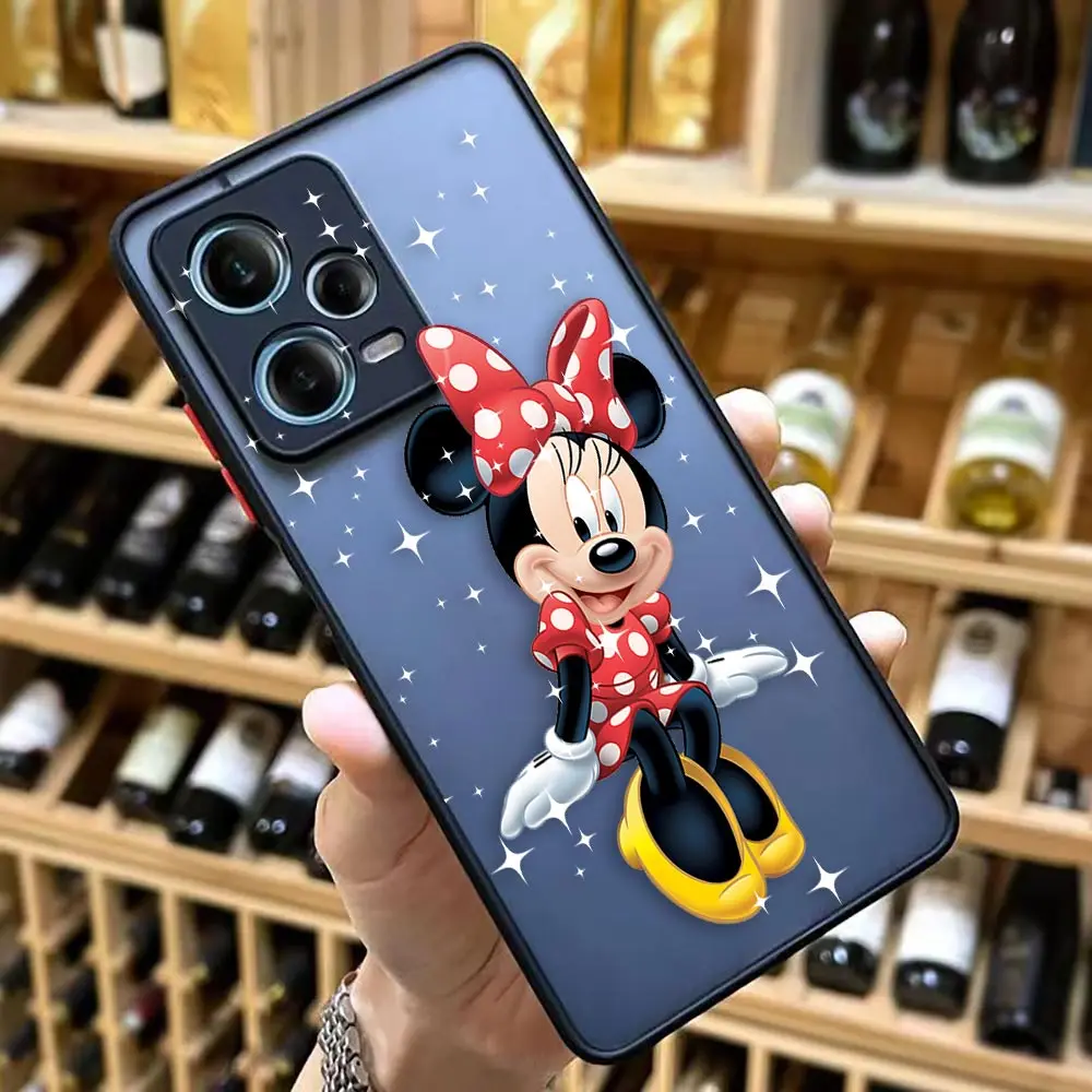 Matte Case for Redmi NOTE 12 11 10 11S 10S 9 9S 9T 8 7 6 5 4 3PRO PLUS 4G 5G Case Funda Shell Mickey Minnie Mouse Anime Cartoon
