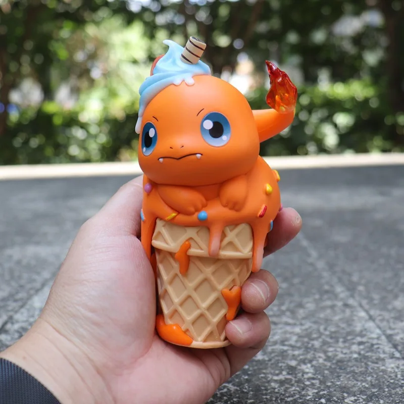 

Pokémon Cone Ice-cream Figure Doll Toy Anime Cartoon Series Pikachu Mythical Frog Seed Coda Duck Fire Dragon Figurines