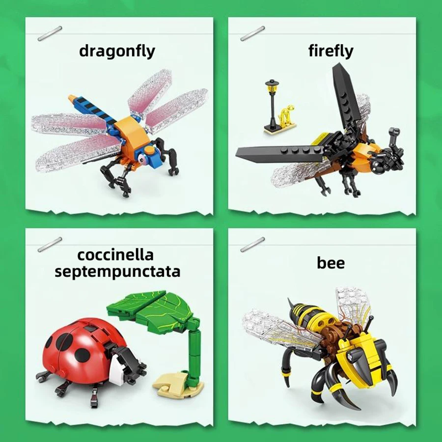 Insect Building Block Assembly Toy, Praying Mantis, Bee, Forest Animal Assembly Model, CHILDREN'S Birthday Gift, Boys and Girls 2
