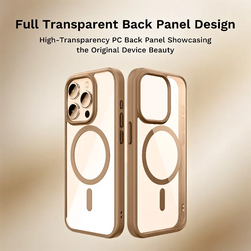 Not Yellowing For MagSafe Protective Case Compatible For iPhone 17 Pro Max 16 Plus 15 14 13 12 11 PC TPU Hybrid Anti Slip Cover 2