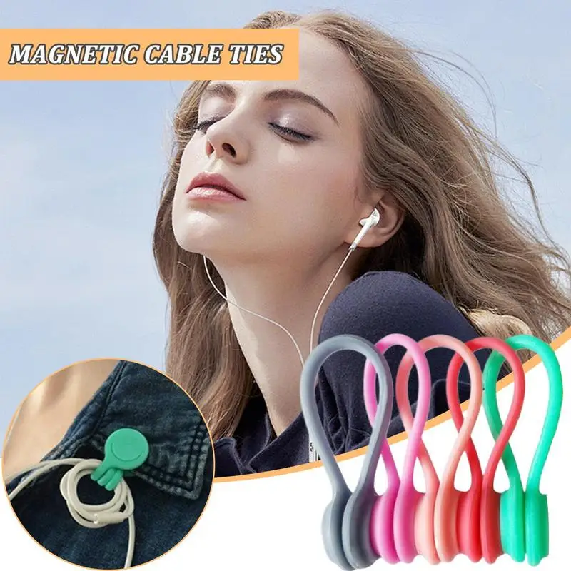 Reusable Cord Ties Charging Wire Organizer Charging Wire Organizer Phone Cord Holder Magnetic Cable Holder For