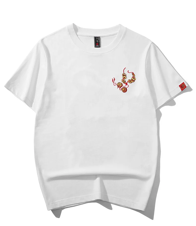 Neues besticktes Pixiu Kurzarm-T-Shirt für Herren – locker sitzendes Hip-Hop-Sommer-T-Shirt für Männer ﻿ Z1A1 – Detail 6