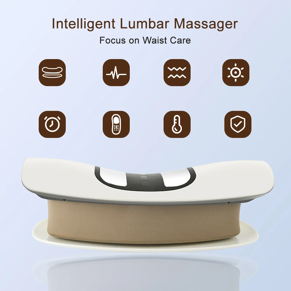 Electric Lumbar Traction Massager Height Adjustable Back Massage Waist Spine Support Back Massage Machine Relieve Fatigue