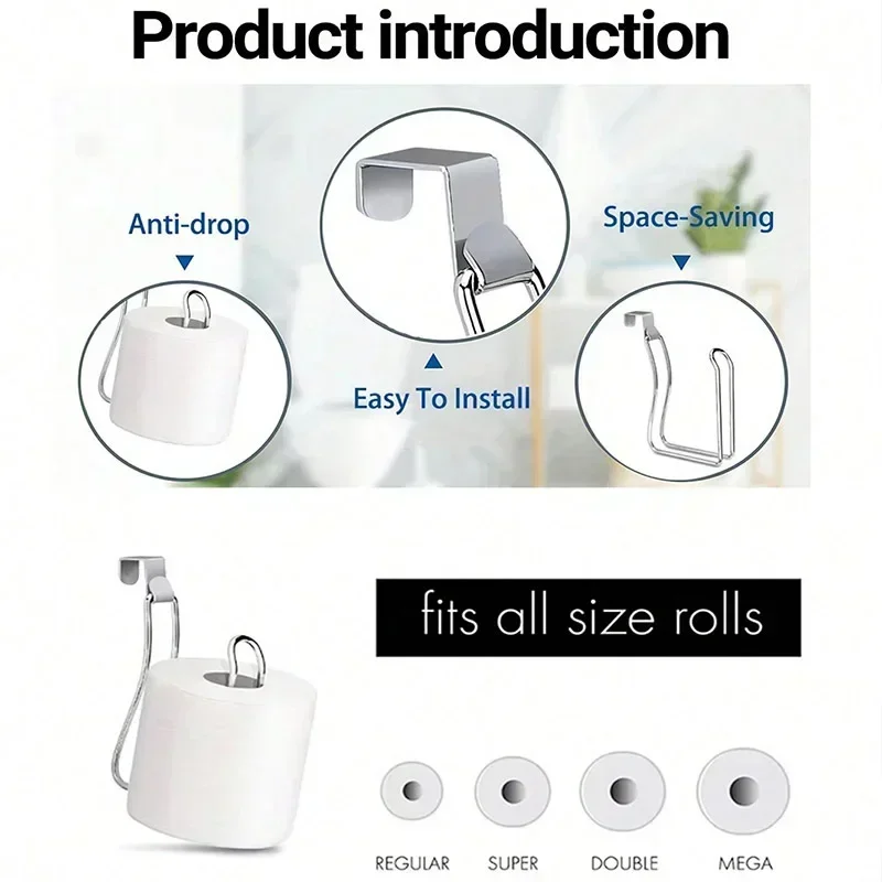 Toilet Paper Holder Self Adhesive Wall Mount No Punching Tissue Towel Roll Dispenser Bathroom Kitchen