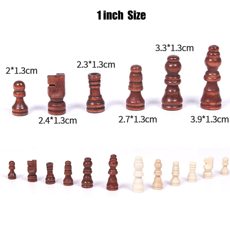 Wooden Chess Pieces 32pcs Complete Chessmen International Word Chess Set Entertainment Accessories