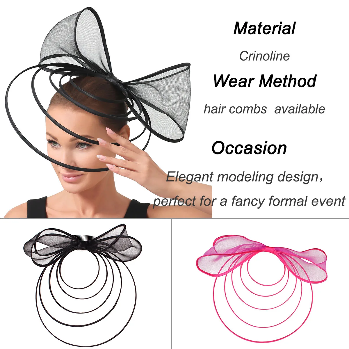 Big Fascinators Hat For Women Weddings Amazing Headwear With Bow For Party Kenducky Royal Asscot Pillbox Cap Hair Clip Bride