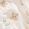 Cotton Tetra Cotton Muslin Blankets For Babies Animal Print For Newborn Things Nap Throw Towel Bath Cute Blanket Bedding 3