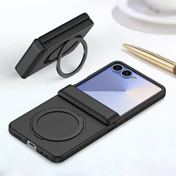 Skin Feel Magnetic 360 Rotating Phone Case with TPU Hinge Protection - Galaxy Z Flip5 (Black)