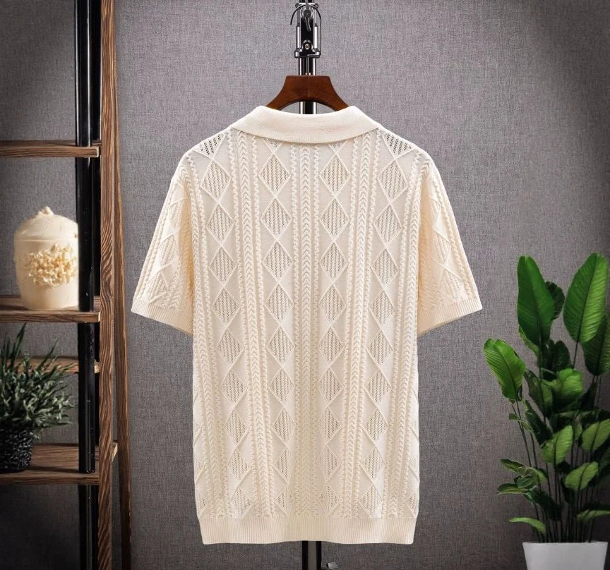 Polo a Righe Casual a Maniche Corte in Maglia per Uomo 2026 - immagine 2