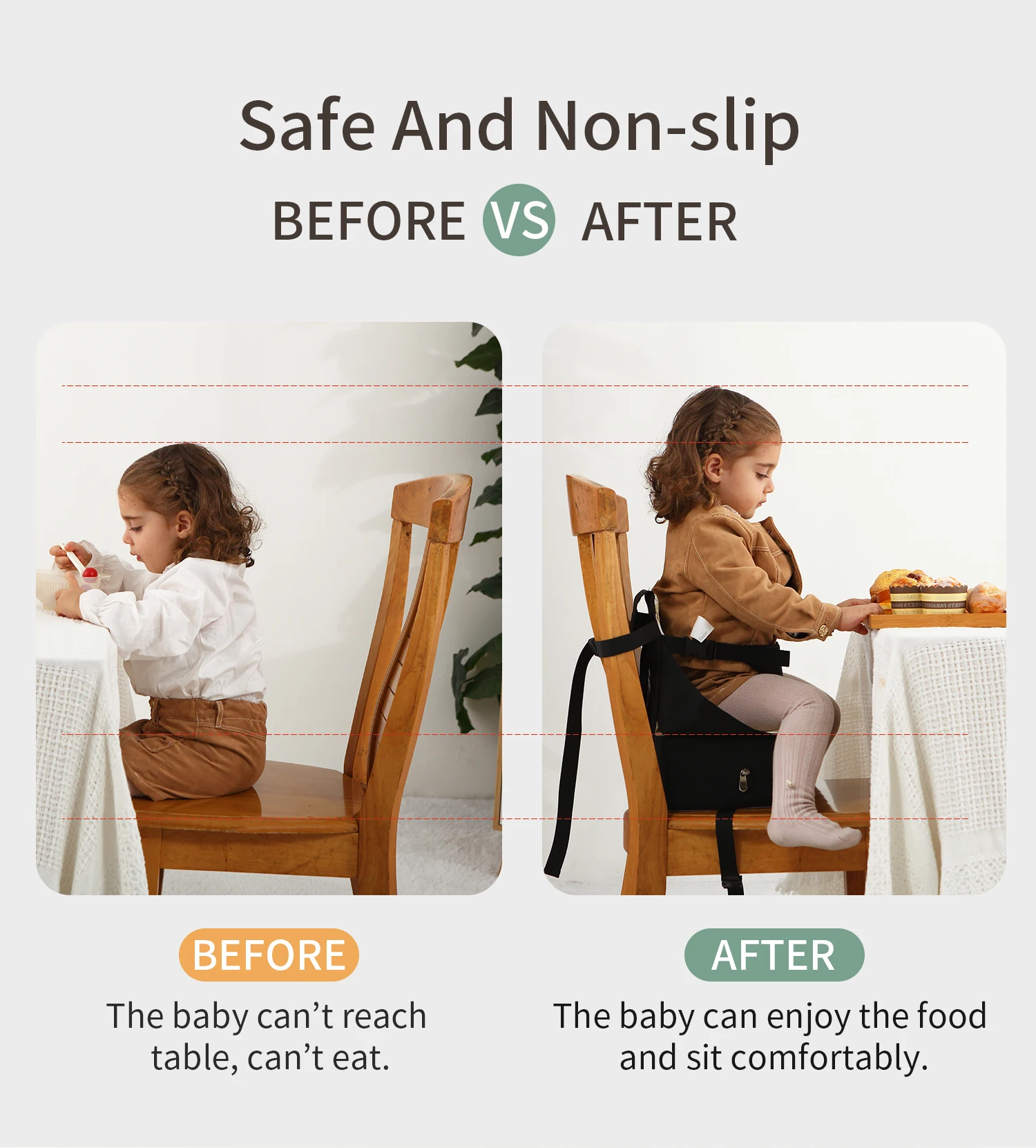 Description Picture 4 of itemINSULAR Chair Saddle Waterproof Child Anti-slip Cushion Kids Foldable Seat High Pad Comfortable Toddler Booster Seat Portable