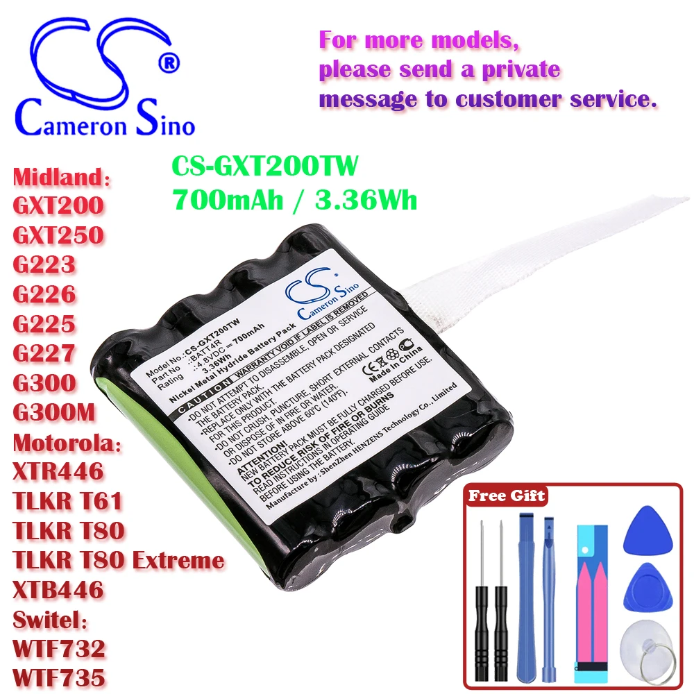 Radio Bidirezionale 700Mah / 3.36Wh Batteria Per Tlkr T60 Tlkr T61 Tlkr T80 Tlkr T80 Extreme Tlkr T81 Hunter Xtb446 Xt180 Xtk446