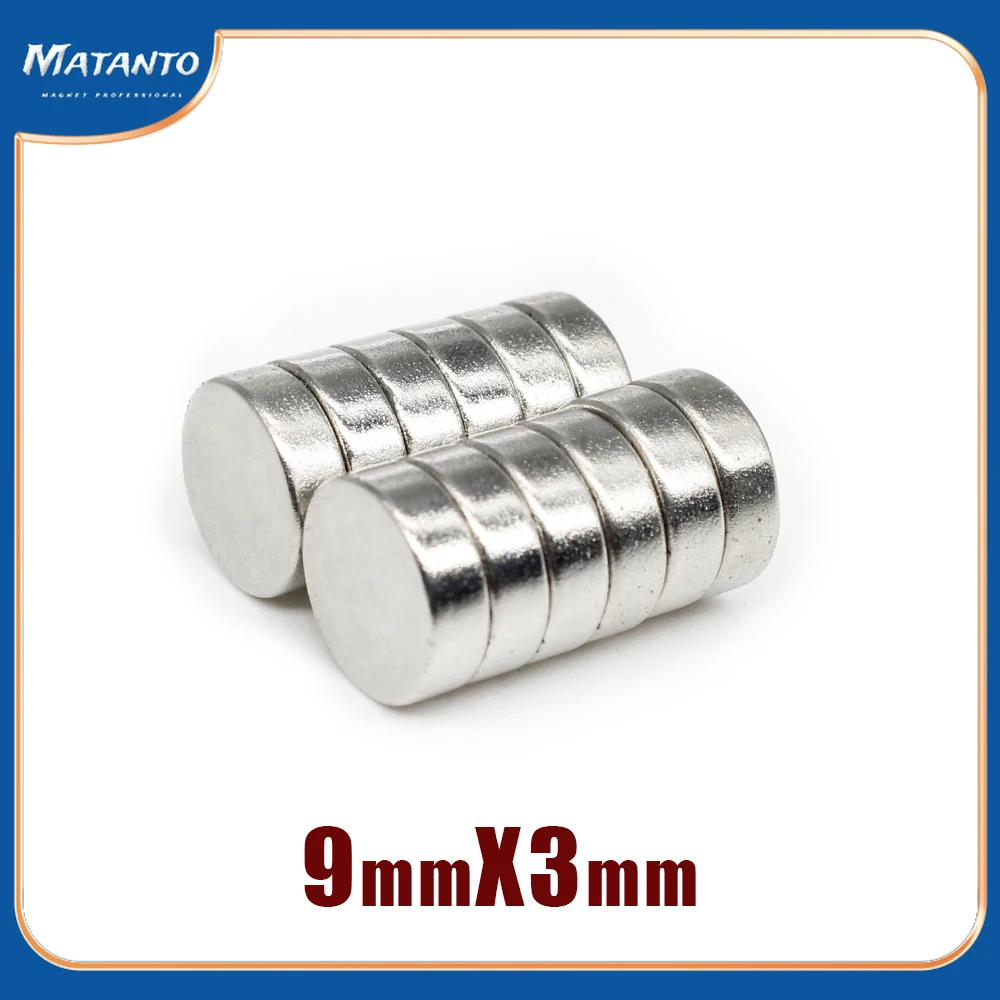 10/20/50/100/200/300PCS 9*3mm Small Round Rare Earth Magnet 9x3mm Permanent Neodymium Magnet Strong N35 Disc Search Magnet 9×3