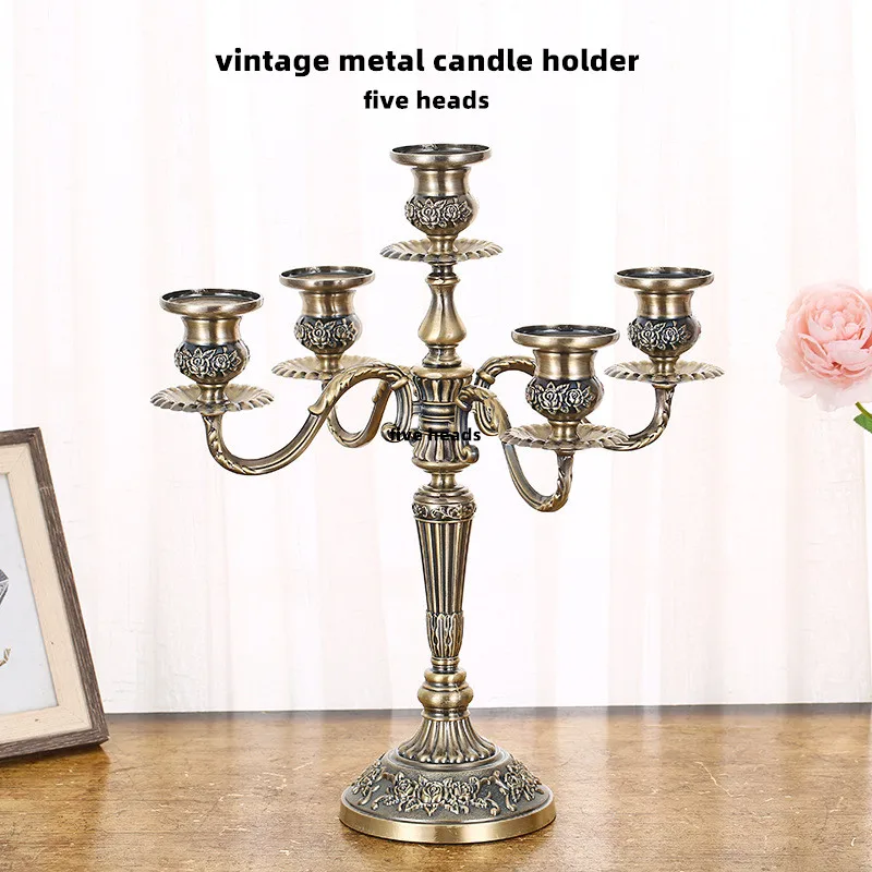 Retrocreativeromanticcandlelightdinnergoldenweddingcandleholder