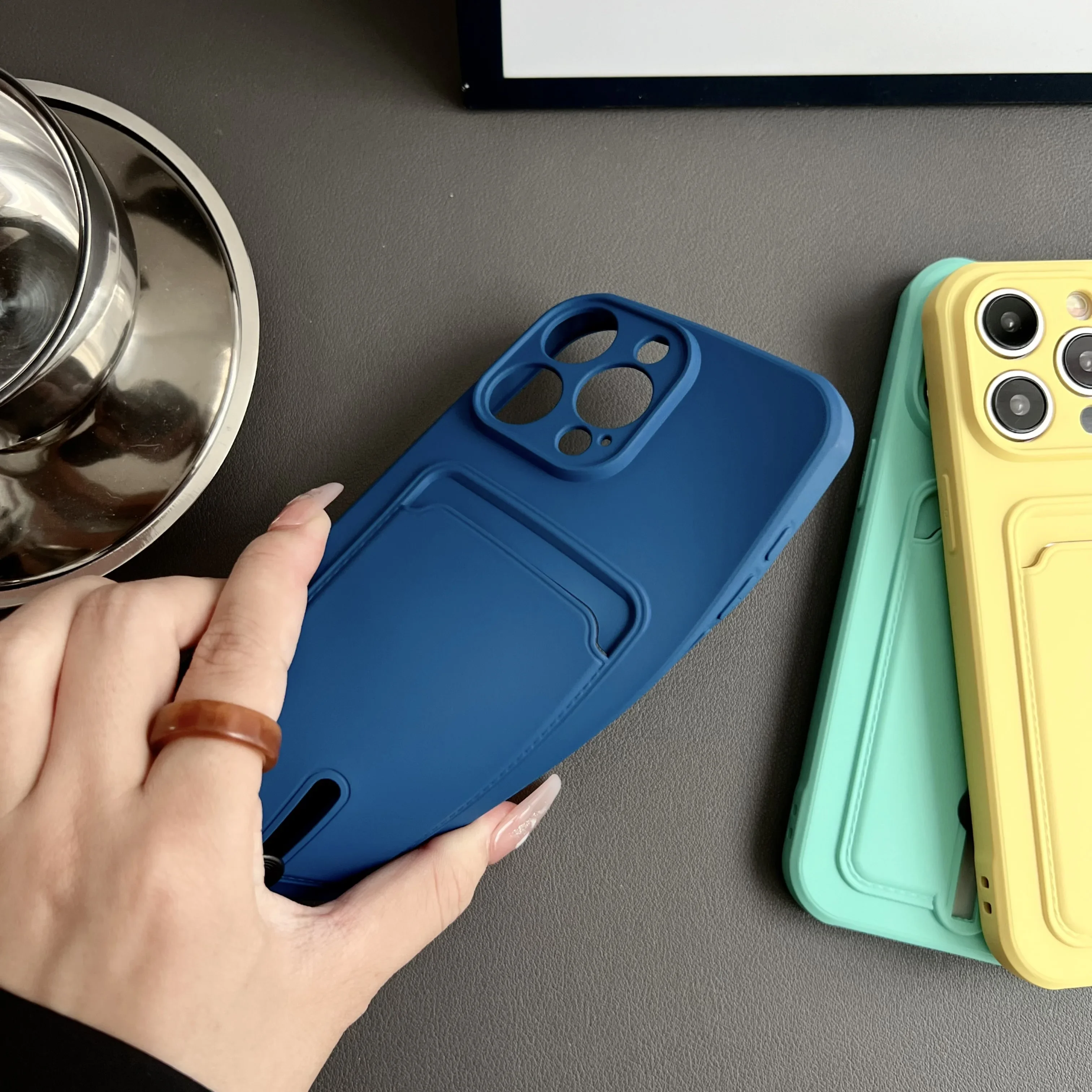 Sleek Shockproof Silicone Wallet Case with Push Card Holder