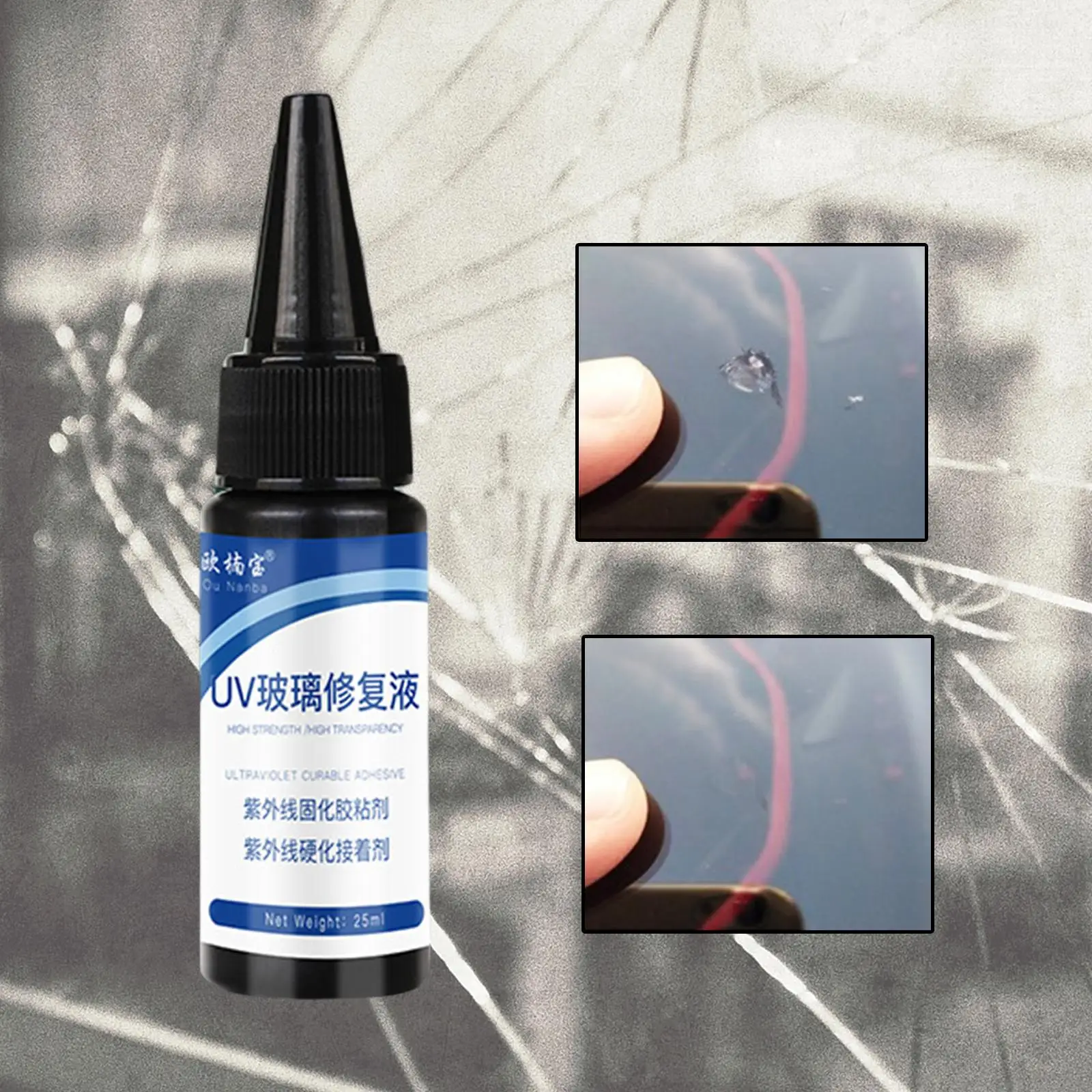 Windshield Repair Kit Cracked Glass Repair Kit Windscreen Repairing Glue  Adhesives Glass Repair Fluid For Car Windshield Chips Cracks 50ml