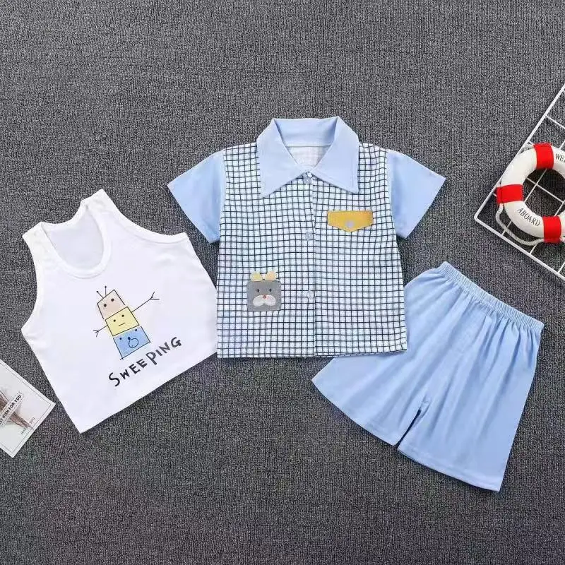 

3PCS/Set Baby Boy Clothes Shirt+Vest+Short Pant Three-Piece Toddler Outfit Casual Children Clothing Gentleman Suit Kid A1084