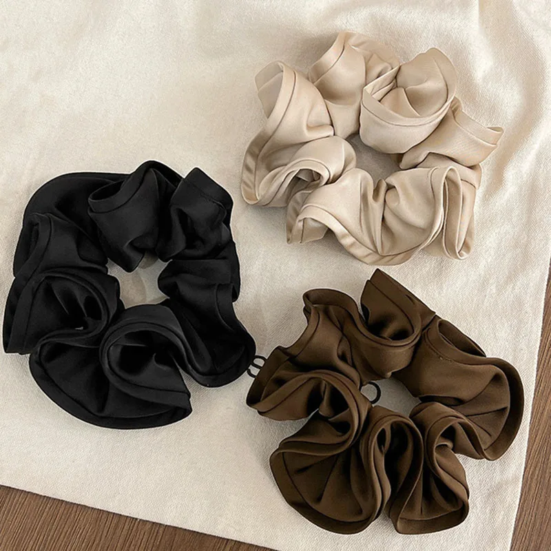 Einfache Satin-Haargummis für Damen und Mädchen, modische Haarbänder, Pferdeschwanz-Haargummis, elastische Haaraccessoires – Detail 9