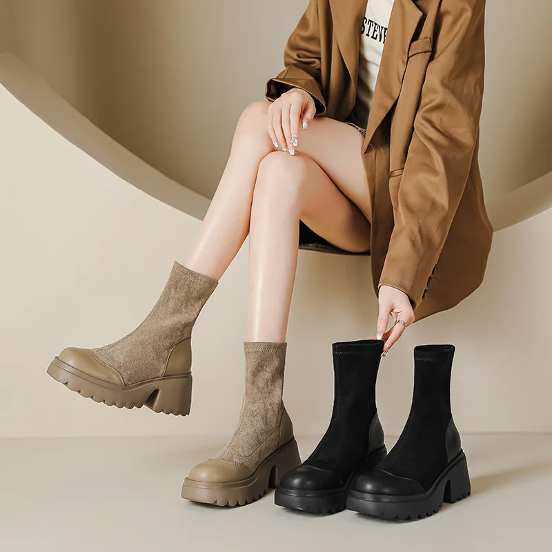 Platform Wedge Booties Women Boots | Socks Shoes Platform