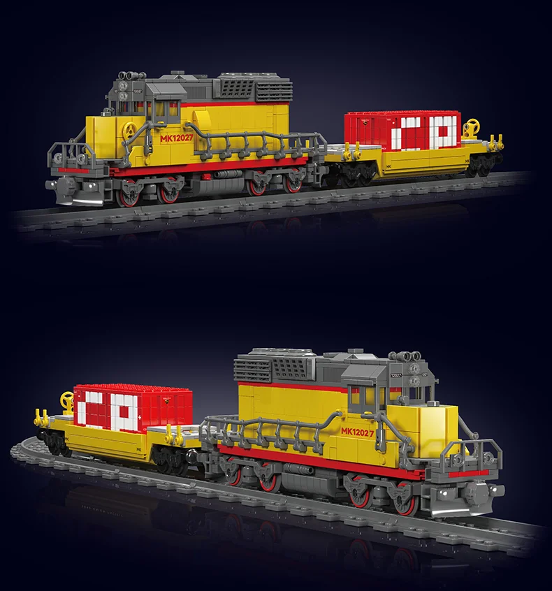 Mould King 12027 Technischer Zug-Bausatz Ferngesteuertes EMD SD40-2 Diesellokomotiv-Modell Montage-Auto Bausteine Kinderspielzeug – Detail 3