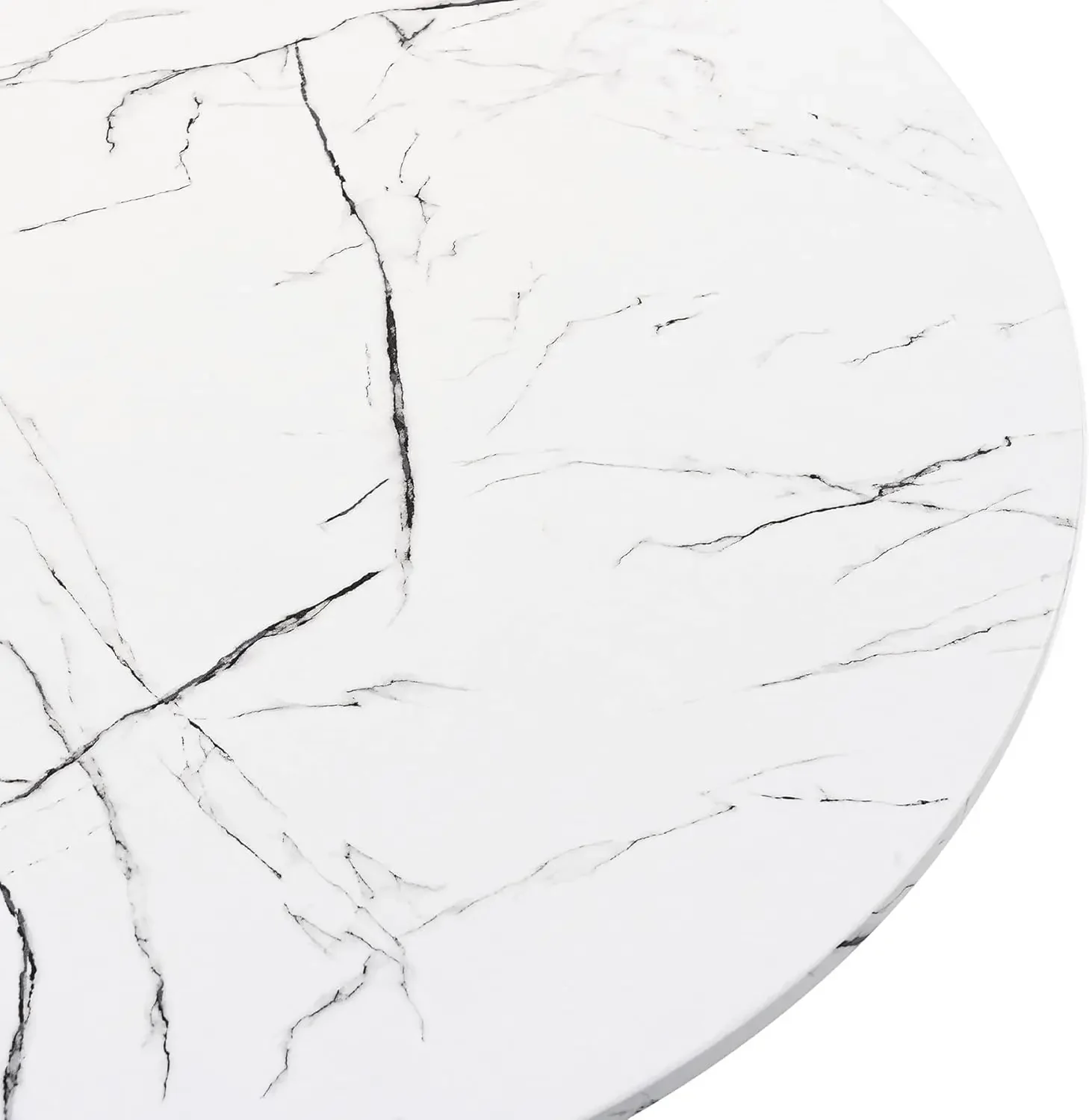 32 Inch |Round Dining Table with Faux Marble Top for Kitchen Bar Patio and More| Modern Small Coffee Table Living Room Accent 6