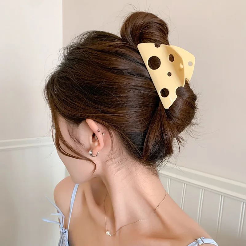 1 Stück Damen-Haarklammern, Käse, niedlich, Kawaii, modisch, trendig, Haarspangen, personalisierbar, kreativ, lustig, Haarschmuck, Mädchen