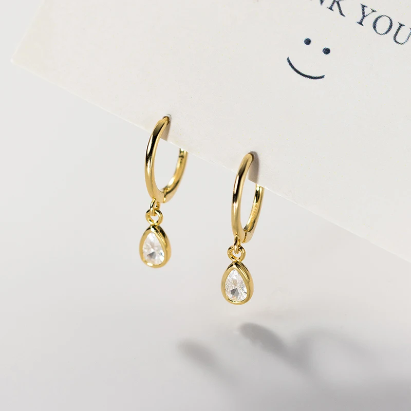 Großhandel 2025, modische Wassertropfen-Zirkon-Creolen für Frauen, Hochzeit, Party, einfacher Stil, Schmuck, Pendientes, Zubehör, Geschenk