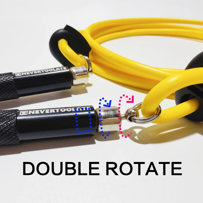 NEVERTOOLATE 360 free rotate ball bearing metal handle EASY CHANGE ROPE skip skipping jump rope no tangle fitness 3