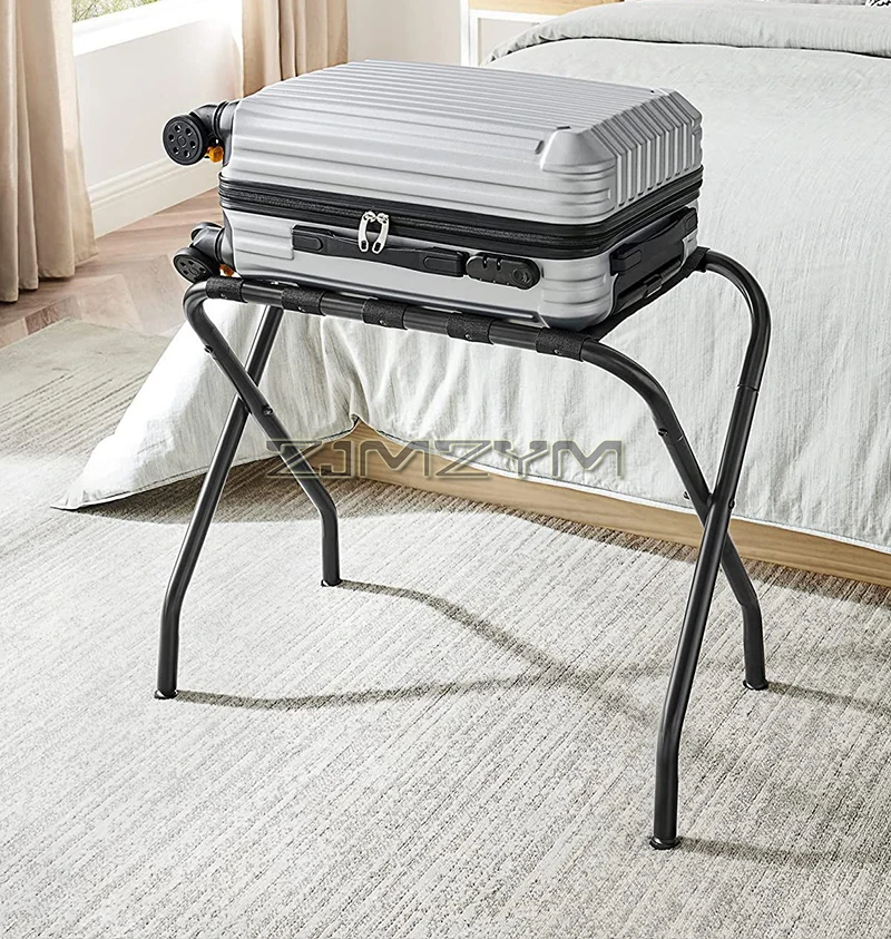 Luggage Rack, Suitcase Holder for Guest Room, Suitcase Stand, Steel Frame, Foldable, Holds up to 100 lb, for Bedroom, Black