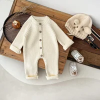 Baby Rompers Winter Thicken Bodysuits for Kids Warm Infant Boy Girls One-pieces Toddler Knitted Romper New Born Girl Clothes 3