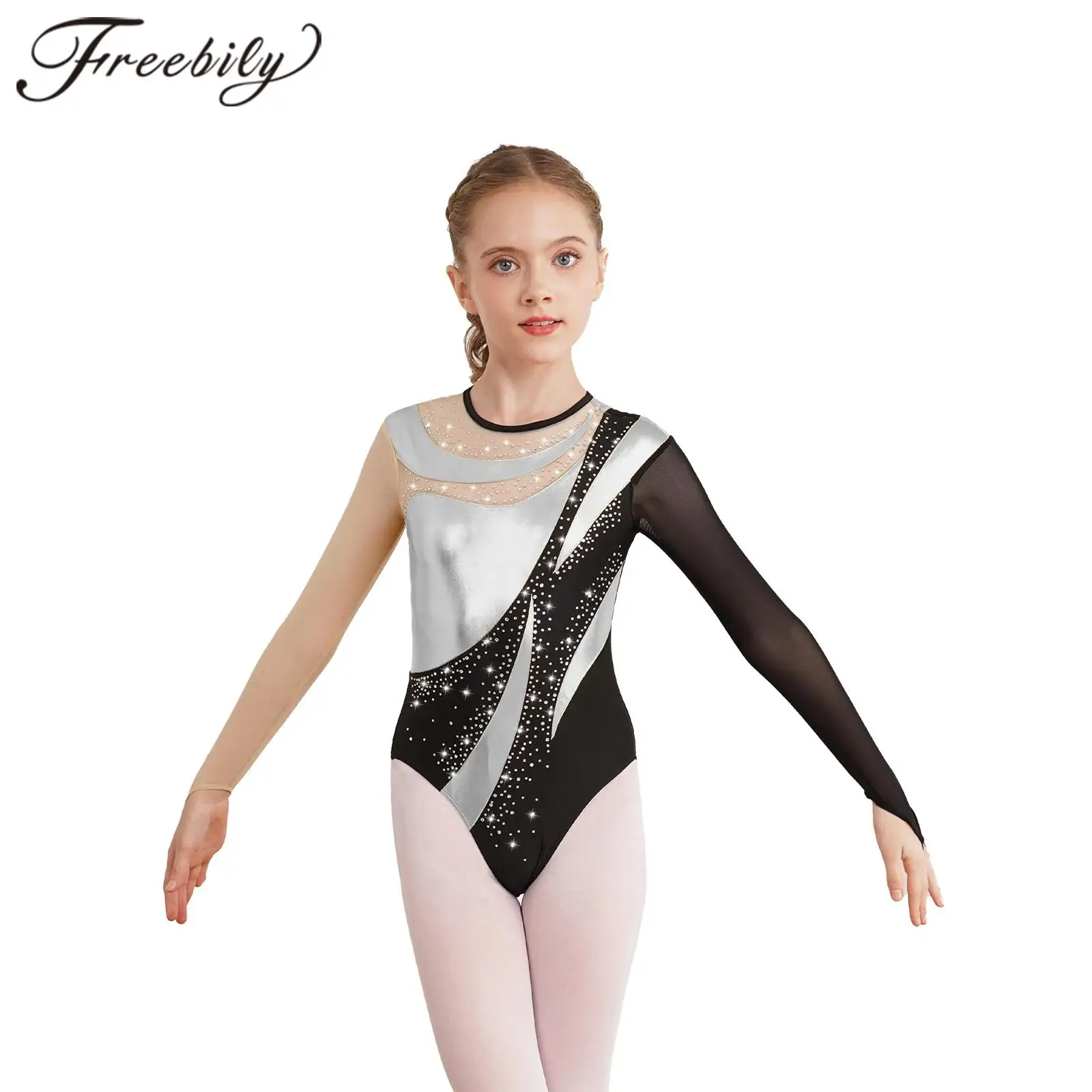 Zaldita Women Gymnastics Leotard Long Sleeve Keyhole Back Ballet Acrobatics Skating Bodysuit Hot Pink L