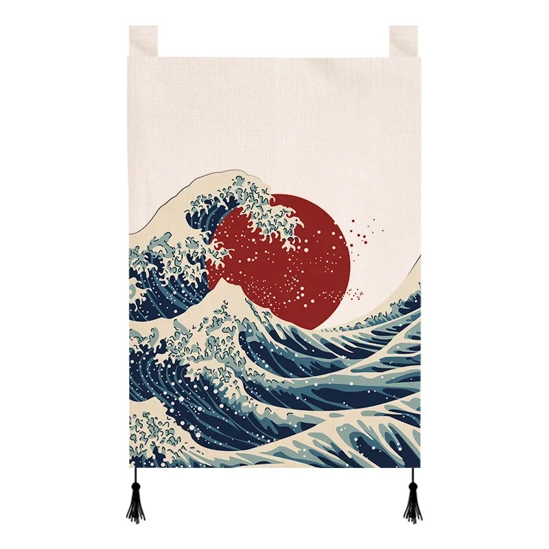 Japanese Style Small Hanging Curtain Kitchen Doorway Flag Curtain Izakaya Hanging Household Partition Curtain 3