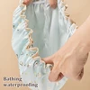Waterproof Shower Cap Double Layer Elastic Shower Hair Cover Women Supplies For Kitchen Bathroom Shampoo Caps Bathing Hat 3