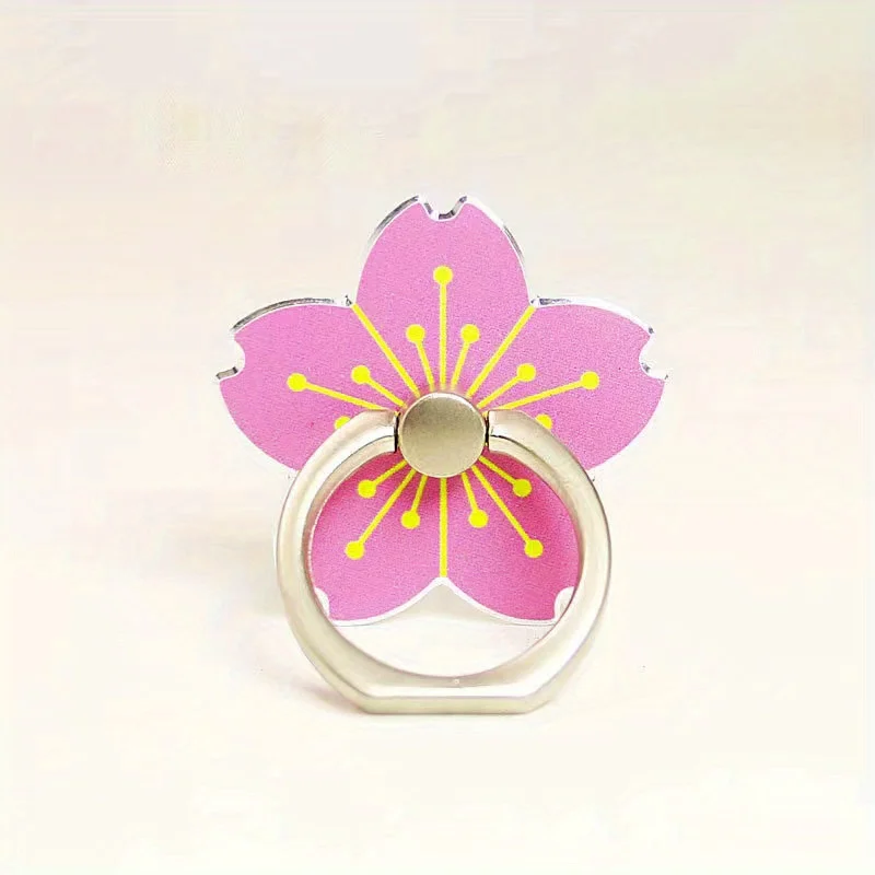 Staffa di supporto per telefono cellulare da tavolo con supporto per anello per telefono in metallo con fiore di ciliegio in lega di supporto per telefono cellulare rotante alla moda - immagine 5